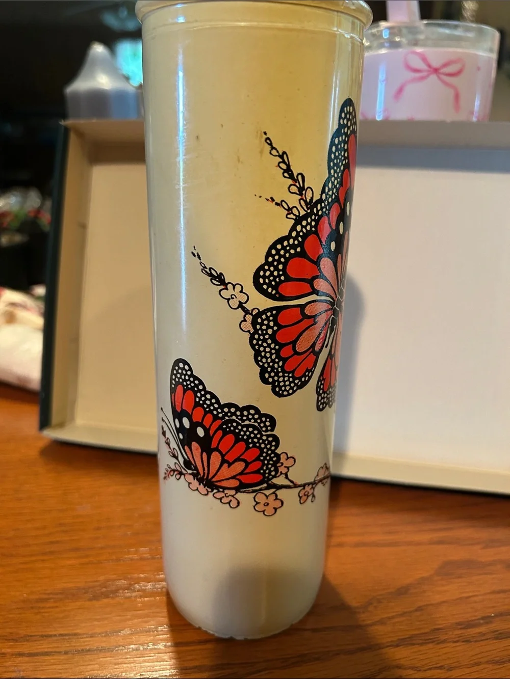 Vintage 1970 cylinder candle